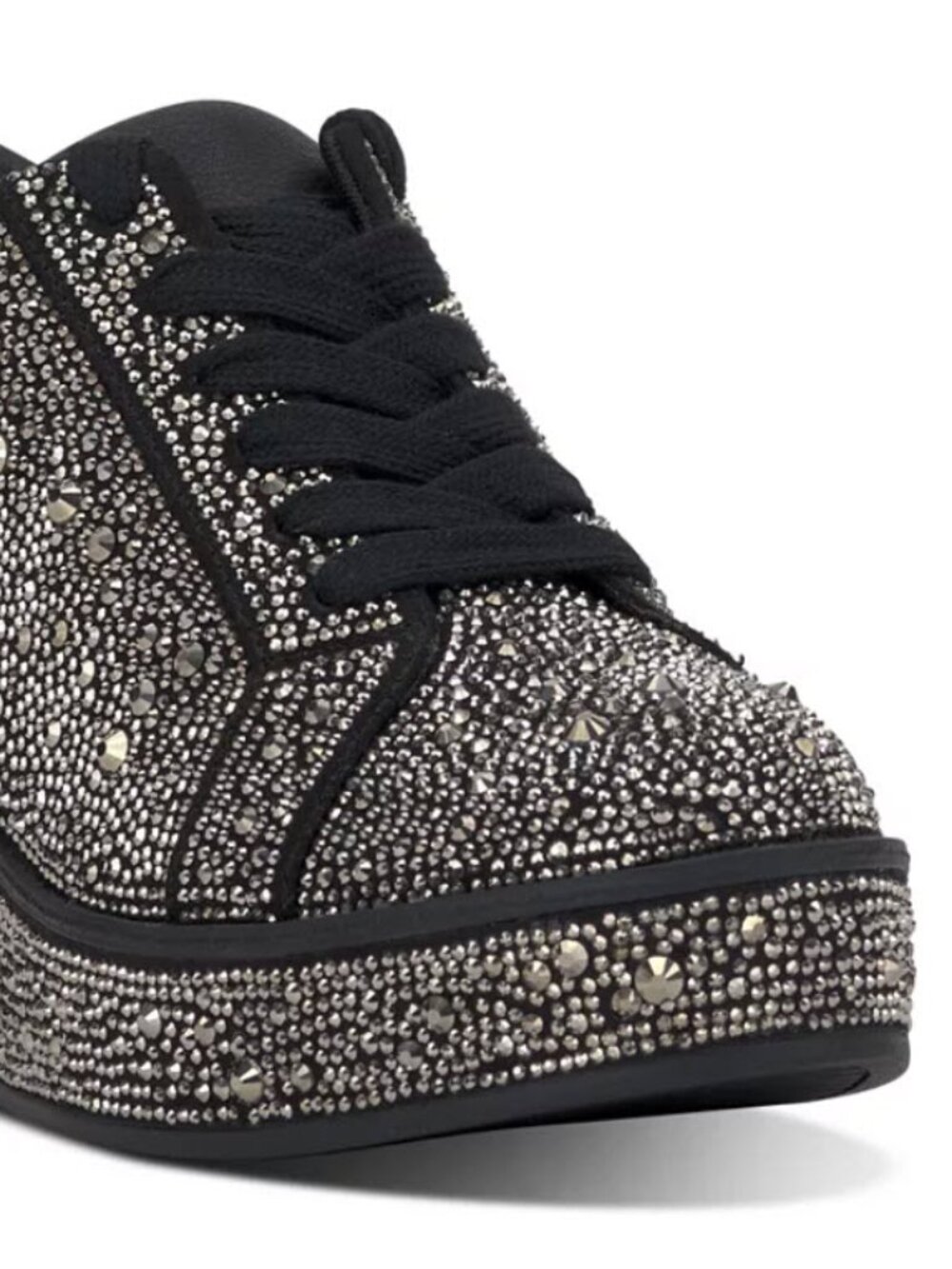 INC Black and Silver Glitter Wedge Sneakers - Size 7.5M - Picture 4 of 4